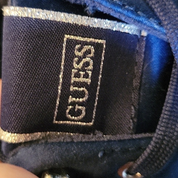 GUESS blue suede shoes with rhinestones.  Very good condition size 8M. - Picture 7 of 9